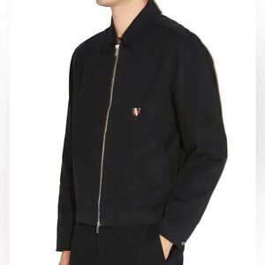 New designer Vayder Black Zip-Up Jacket Logo lightweight stretch twill jacket L
